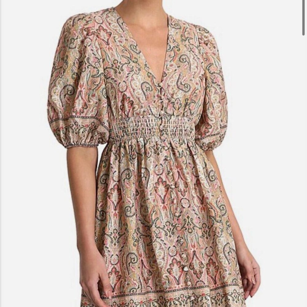 Zimmermann Linen Patterned Dress Size 1